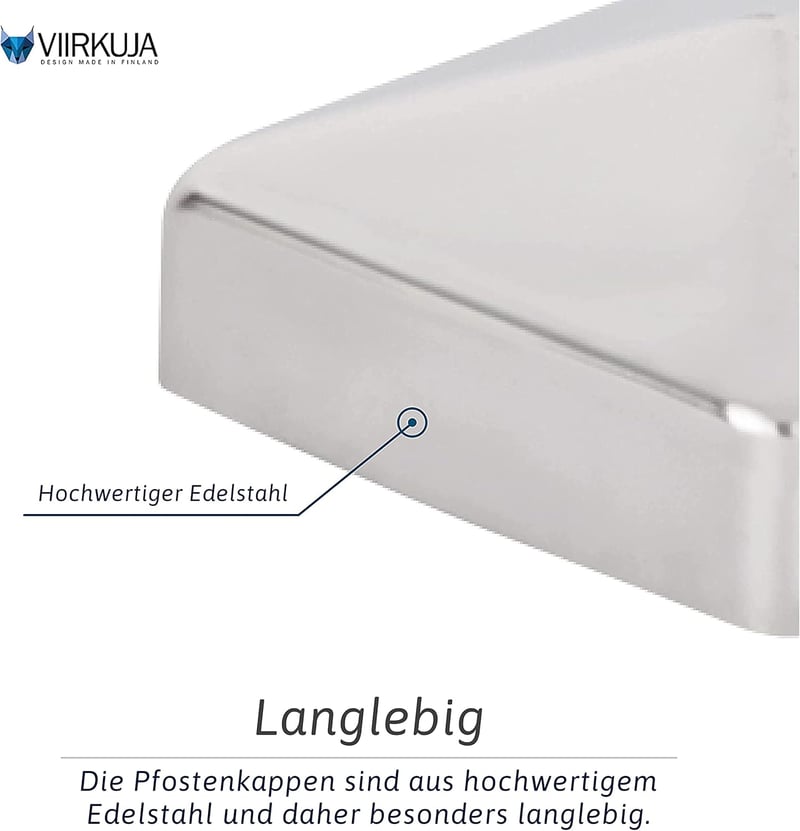 VIIRKUJA Rozsdamentes Kerítésoszlop Sapka 7x7 cm 10 db Piramis Forma