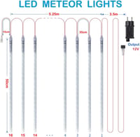 Vikdio Meteor Shower Karácsonyi Kültéri Fényfüzér 864 LED Fehér Vízálló 5