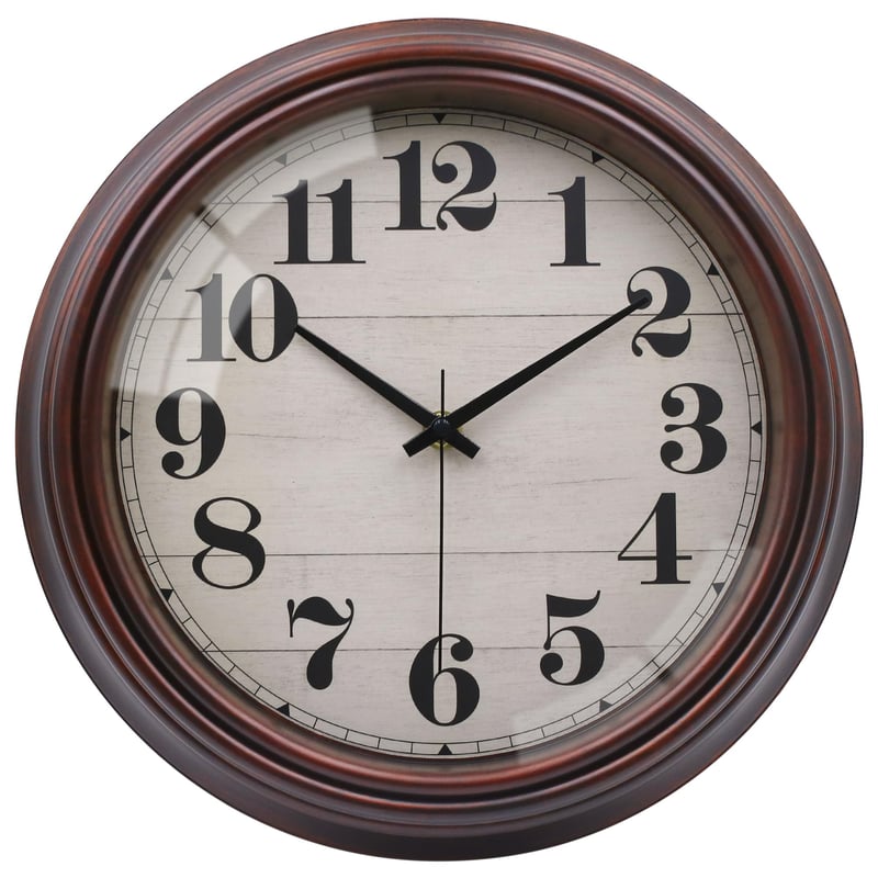 Ceas de perete VIKMARI de 23 cm, silențios, stil rustic vintage pentru bucătărie
