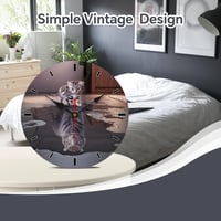 VIKMARI 8 Inch Csendes Falikóra Macska és Tigris Mintával Konyha Nappali Irodához - 8 Inch, Cat and Tiger 8