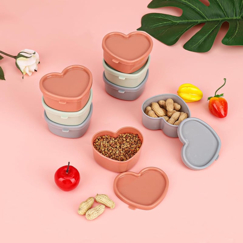 VIKY 8 db-os Mini Ételtároló Szett Fedéllel, 90ml, BPA-mentes Műanyag, Hűtőben Tárolható, Egymásba Rakható, Színes Tárolódobozok