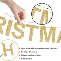 VIKY Karácsonyi Girland Arany Csillag Hópehely Banner Dekoráció 3