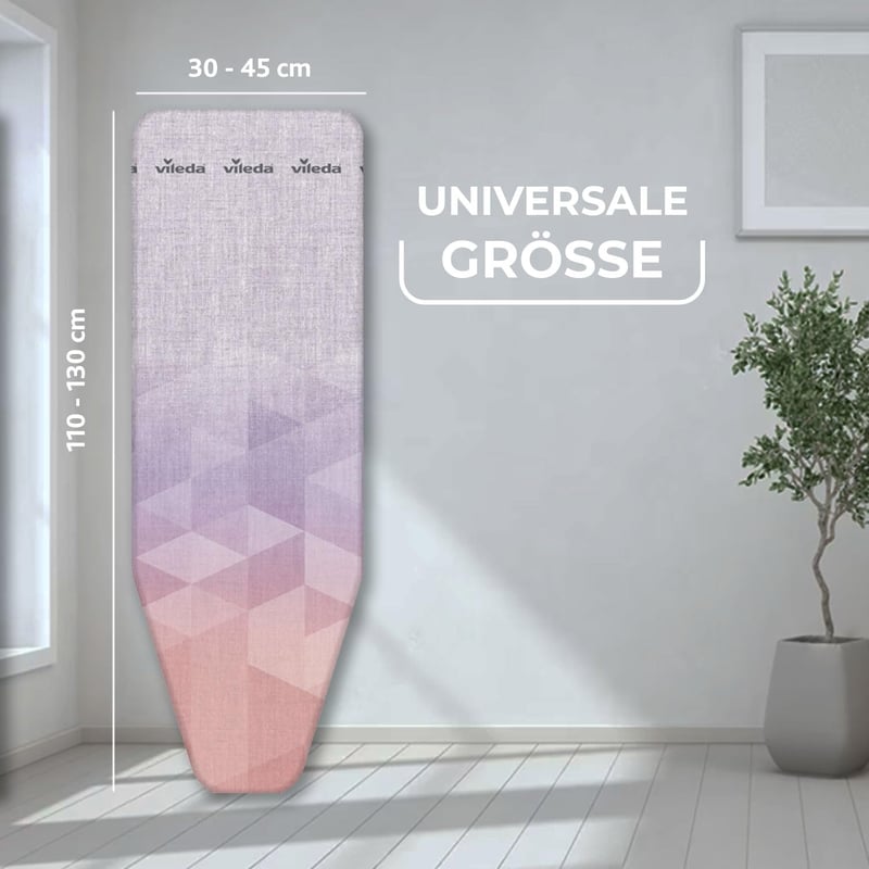 Vileda Diamond titánium bevonatú vasalóalátét, hőálló vasalódeszka huzat 120-130 cm
