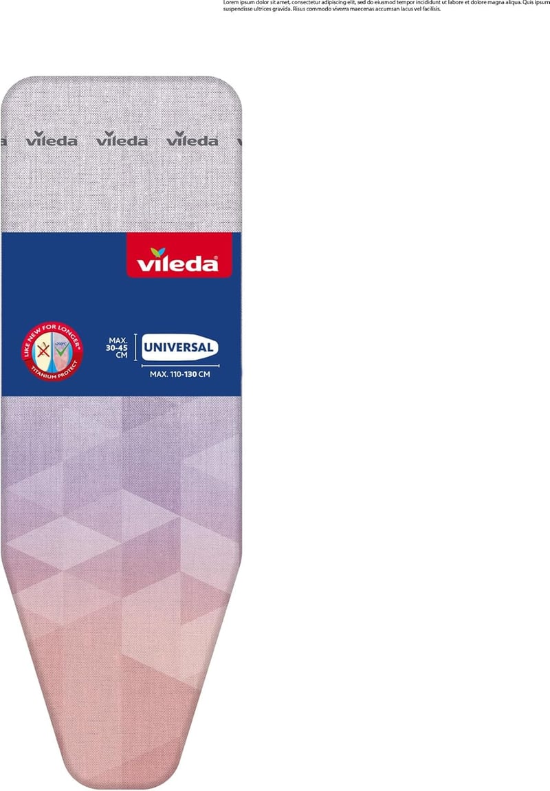 Vileda Diamond titánium bevonatú vasalóalátét, hőálló vasalódeszka huzat 120-130 cm