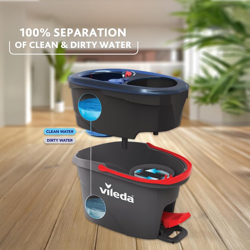 Vileda H2Pro Mop szett vödörrel, kétféle víztartály, mikroszálas felmosó