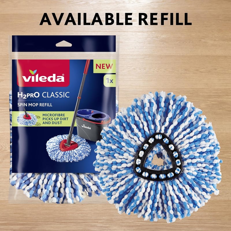 Vileda H2Pro Mop szett vödörrel, kétféle víztartály, mikroszálas felmosó