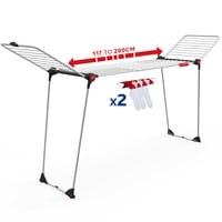 Rozkladací sušiak na bielizeň Vileda Infinity Flex, dĺžka 2 m, 30 m XXL šnúr na bielizeň, skladací sušiak s vysokými krídlami na vnútorné aj vonkajšie použitie 1