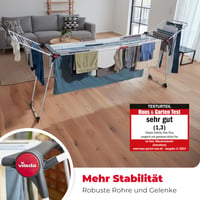 Rozkladací sušiak na bielizeň Vileda Infinity Flex, dĺžka 2 m, 30 m XXL šnúr na bielizeň, skladací sušiak s vysokými krídlami na vnútorné aj vonkajšie použitie 9