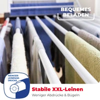 Rozkladací sušiak na bielizeň Vileda Infinity Flex, dĺžka 2 m, 30 m XXL šnúr na bielizeň, skladací sušiak s vysokými krídlami na vnútorné aj vonkajšie použitie 5