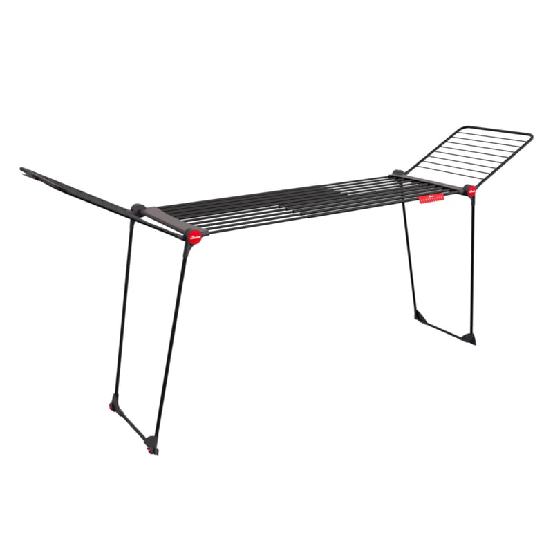 Sušilo za rublje Vileda Infinity Flex Ultimate crno, teleskopski izvlačivi okvir, XXL žice za sušenje, sklopivo, prethodno sastavljeno Comfort