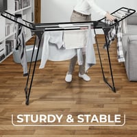 Sušiak na bielizeň Vileda King Ultimate čierny XXL, 20 m sušiacej plochy, držiak na drobné kusy bielizne, s kolieskami, stabilný, menej pokrčené oblečenie 3