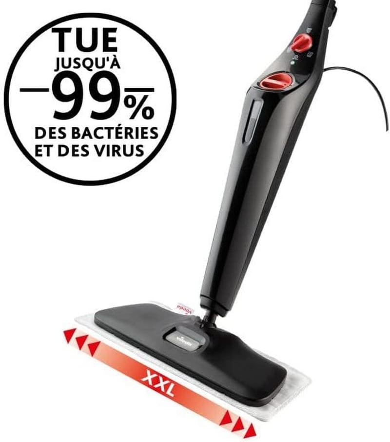 Vileda Steam Plus XXL gőztisztító PowerPad-del, 99,9% baktériumirtó hatás