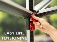 Uscător de rufe exterior Vileda Sun-Rise Premium, lungime de uscare 50 m, aluminiu rezistent la intemperii, înălțime reglabilă 1,67-1,82 m, sistem de fixare patentat 4