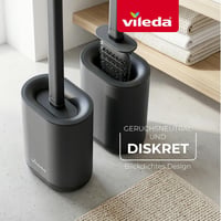 Vileda szilikon WC kefe flex fejjel és rozsdamentes acél nyéllel - Toilet Brush Grey 5