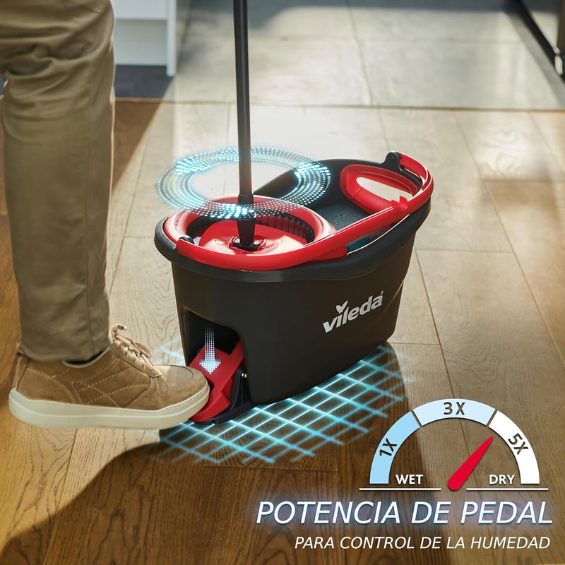 Vileda Turbo 3az1-ben padlótisztító rendszer forgó csatornával és pedálos vödör - 3in1 Turbo System