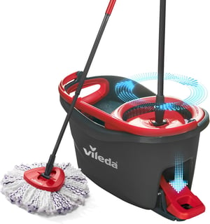 Vileda Turbo 3in1 set za čišćenje s glavom od mikrovlakana i kantom s pedalom za cijeđenje
