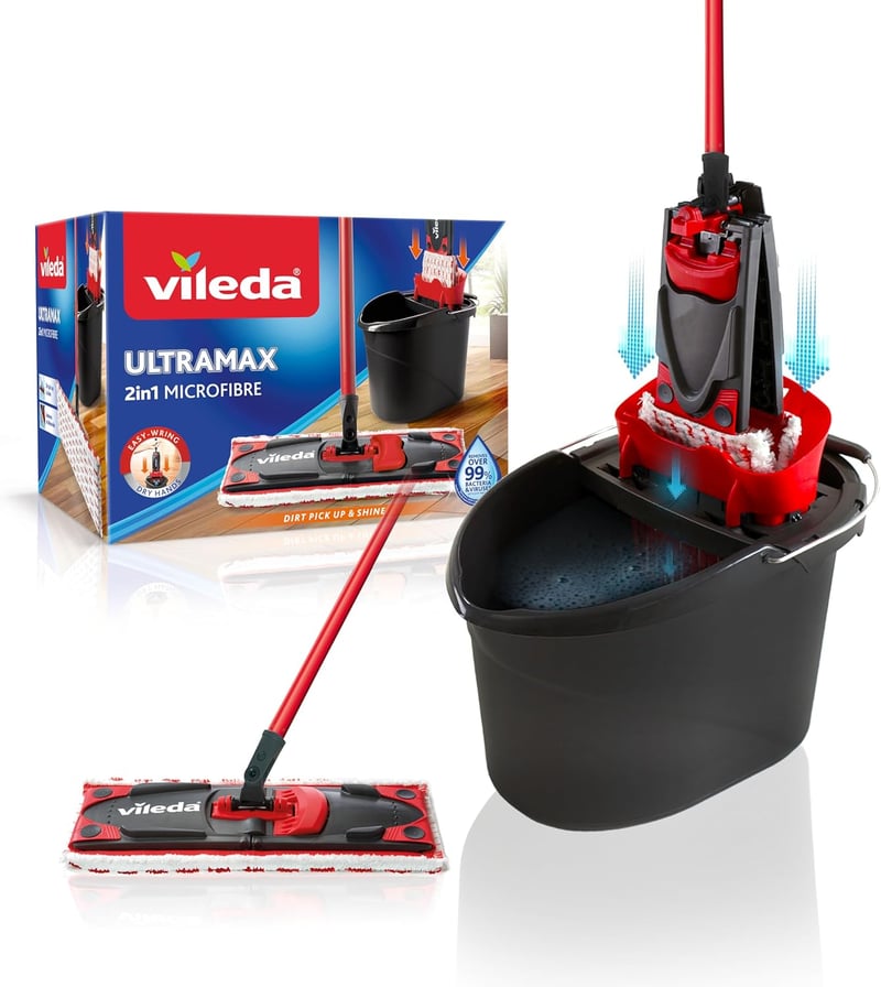 Vileda Ultramax Complete padlótisztító szett vödör és lapos moppal