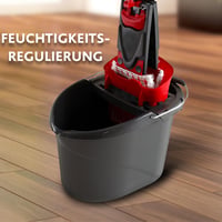 Set mop Vileda Ultramax 2in1 cu rezervă din microfibră și rezervă pentru gresie Tiles Care, cu mâner și găleată PowerPress, pachet Comfort 9