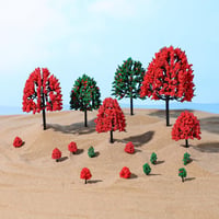 VILLCASE Modellépítő Fák 3-16 cm - Élethű Miniatűr Műfák Terepasztalhoz, Vasútmodellhez, Makett Készítéshez, Vegyes Erdő Tájkép Kialakításáh 3