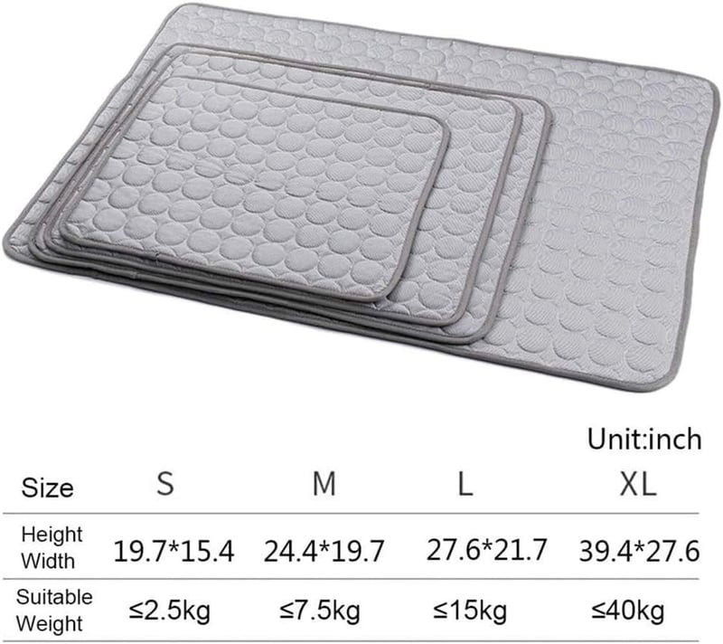 VILLCASE Önhűtő hűtő fekvőmatrac kutyáknak és macskáknak, vízálló, karcálló, 20x16 inch, szürke-fehér