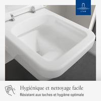 WC sedadlo Villeroy & Boch Architectura, duroplast, hranaté, softclose, odnímateľné – lesklá alpská biela 5
