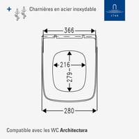 WC sedadlo Villeroy & Boch Architectura, duroplast, hranaté, softclose, odnímateľné – lesklá alpská biela 6