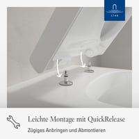 Villeroy & Boch Architectura WC daska bijela sjajna Duroplast D-oblik sa sporim zatvaranjem, uklonjiva, otporna na lomljenje, originalni rezervni dio 3