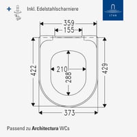 Villeroy & Boch Architectura WC daska bijela sjajna Duroplast D-oblik sa sporim zatvaranjem, uklonjiva, otporna na lomljenje, originalni rezervni dio 7