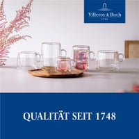 Set 2 pahare pentru cappuccino Villeroy & Boch Artesano Hot & Cold Beverages cu toartă, transparent, rezistent la mașina de spălat vase și microunde, sticlă borosilicată 8