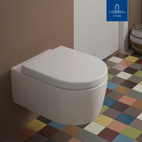 Capac WC Villeroy & Boch Avento cu funcție Soft-Close, formă D, duroplast incasabil, alb alpin, finisaj lucios, înlocuibil 5