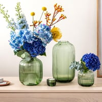 Villeroy & Boch Fleur Vert sklenená stolová váza 19 cm zelená, ručne fúkaná a ručne vyrobená, vhodná do umývačky riadu, kvetinový dizajn, dekoratívna 6