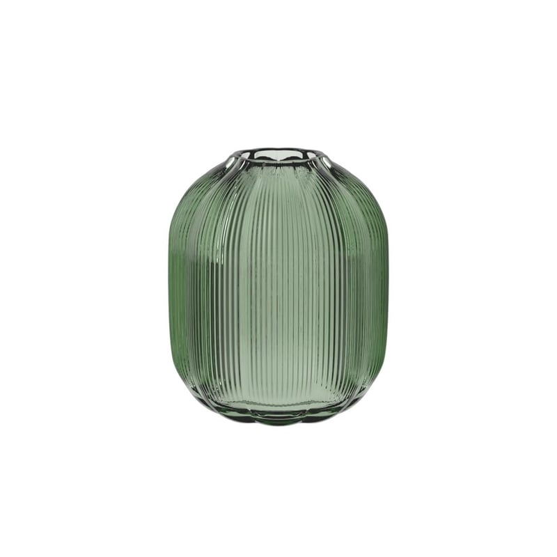 Villeroy & Boch Fleur Vert sklenená stolová váza 19 cm zelená, ručne fúkaná a ručne vyrobená, vhodná do umývačky riadu, kvetinový dizajn, dekoratívna