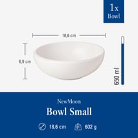 Villeroy & Boch NewMoon okrúhla miska 18,5 cm, biela, prémiový porcelán, miska na polievku, šalátová misa, vhodná do umývačky riadu 3