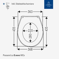 Capac WC Villeroy & Boch O.novo cu închidere lentă, oval, alb alpin, suprafață lucioasă, duroplast incasabil, detașabil 6