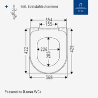 WC sedadlo Villeroy & Boch O.novo s mechanizmom pozvoľného sklápania, D-tvar, nerozbitný Duroplast, odnímateľné, alpská biela lesklá, 44,5x36,8 cm 5
