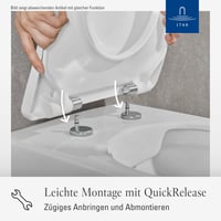 WC sedadlo Villeroy & Boch O.novo s mechanizmom pozvoľného sklápania, D-tvar, nerozbitný Duroplast, odnímateľné, alpská biela lesklá, 44,5x36,8 cm 3