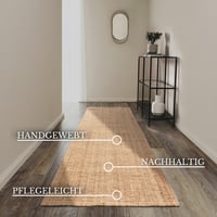 Villeroy & Boch jutový koberec Rosalie – 100 % juta, ručne tkaný, koberec v boho štýle do obývačky a spálne – prírodná zlatá, 80x300 cm 3