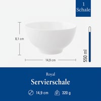 Villeroy & Boch Royal šalátová a servírovacia misa, biela, vhodná do umývačky riadu, vhodná do mikrovlnnej rúry, prémiový kostný porcelán 4
