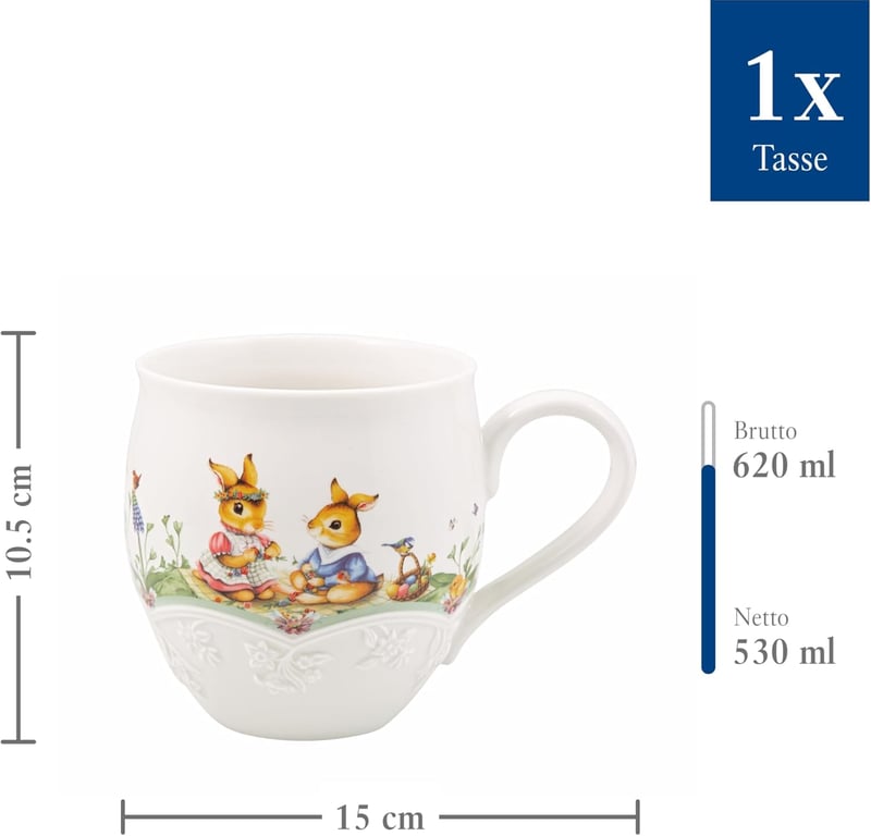 Villeroy & Boch Spring Fantasy 530ml porcelán bögre nyúl mintával