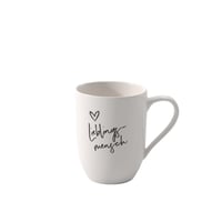 Porcelánový hrnček s uškom Villeroy & Boch Statement Lieblingsmensch, 280 ml, biely 1