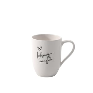 Villeroy & Boch Statement porculanska šalica s natpisom "Lieblingsmensch" i ručkom, 280 ml, bijela