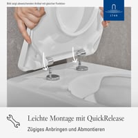 Villeroy & Boch Subway 2.0 Compact WC daska, sjajno bijela, duroplast, sa sporospuštajućim mehanizmom, odvojiva, otporna na lomljenje, D-oblik, originalna zamjenska daska 5