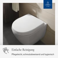 Villeroy & Boch Subway 2.0 Compact WC daska, sjajno bijela, duroplast, sa sporospuštajućim mehanizmom, odvojiva, otporna na lomljenje, D-oblik, originalna zamjenska daska 6