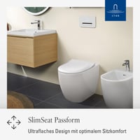 Villeroy & Boch Subway 2.0 SlimSeat WC daska, sjajno bijela, sa sustavom za sporo spuštanje, odvojiva, ultra tanka, otporna na lomove Duroplast, D-oblik, originalna 7