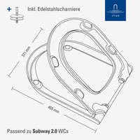 Villeroy & Boch Subway 2.0 WC daska 9M68Q101 s Quick Release spuštajućim šarkama, bijela, kromirana 7