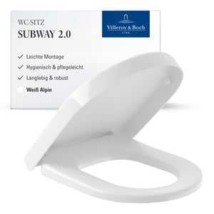 Villeroy & Boch Subway 2.0 WC daska 9M68Q101 s Quick Release spuštajućim šarkama, bijela, kromirana