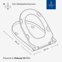 Capac WC Villeroy & Boch Subway 3.0, formă D – Alb alpin, finisaj lucios 7