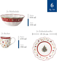 Villeroy & Boch Toy's Delight fehér reggeliző szett 2 személyre 6 részes 8