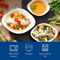 Set de boluri Villeroy & Boch Vapiano Trio, 6 piese, porțelan premium, compatibil cu mașina de spălat vase și cuptorul cu microunde, alb 3