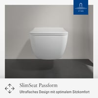 WC sedadlo Villeroy & Boch Venticello SlimSeat, hranaté, prevedenie Wrap-over, alpská biela, lesklé, nerozbitný duroplast, Soft-Close, vymeniteľné 7